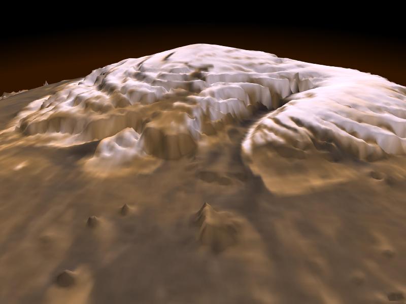 Polo norte de Marte en 3D