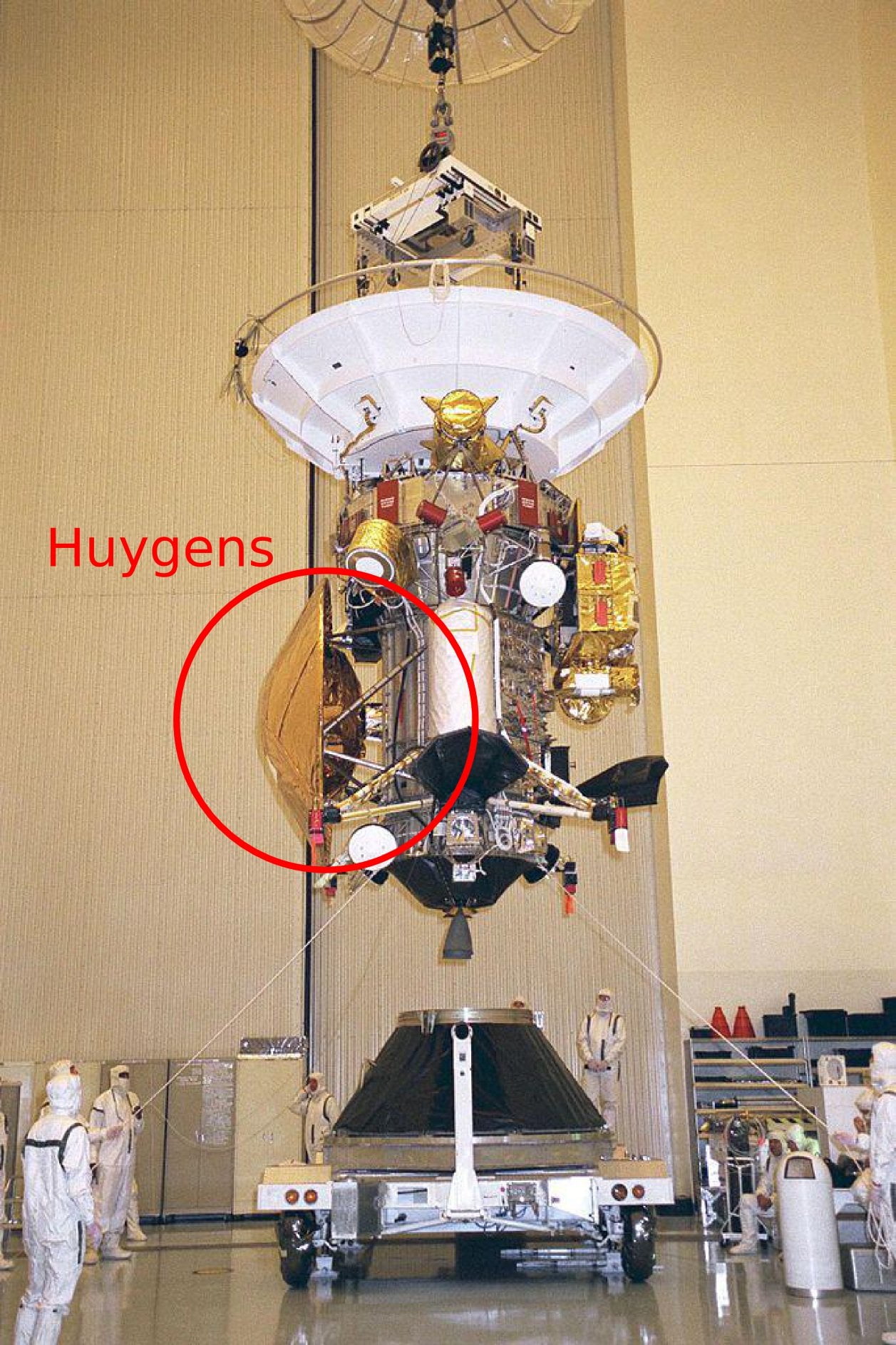 Cassini-Huygens antes de salir de casa (NASA).