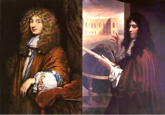 Christiaan Huygens (izq.) y Giovanni Cassini (der.).